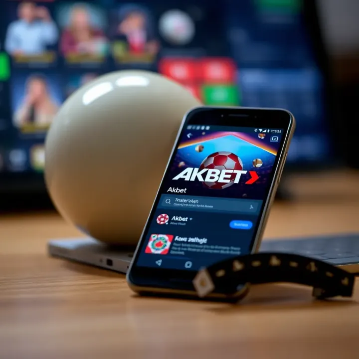 Mobile phone screen showing Akbet app installation interface on Android device