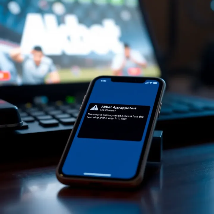 Smartphone displaying Akbet app with error message on screen