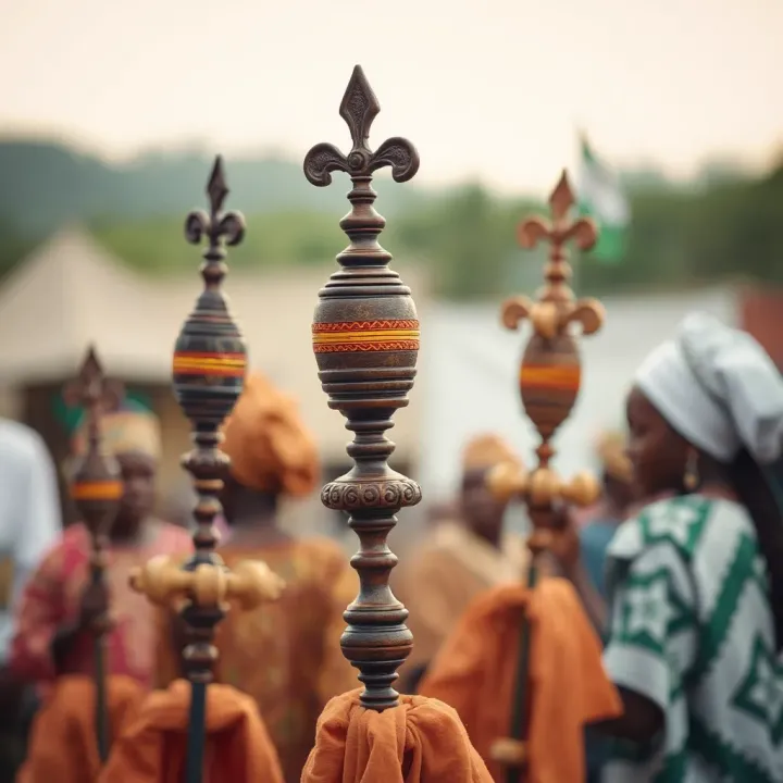 Traditional cultural symbols representing the Akbet Association and its heritage in Nigeria
