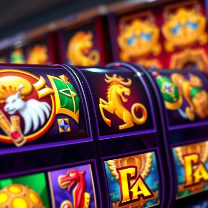 Vibrant Slot Reels Featuring Olympus Symbols Colorful slot machine reels displaying symbols of Olympus gods and treasures