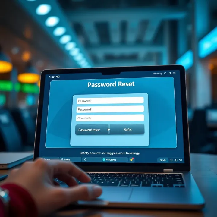 Secure password reset interface highlighting safety features and security measures