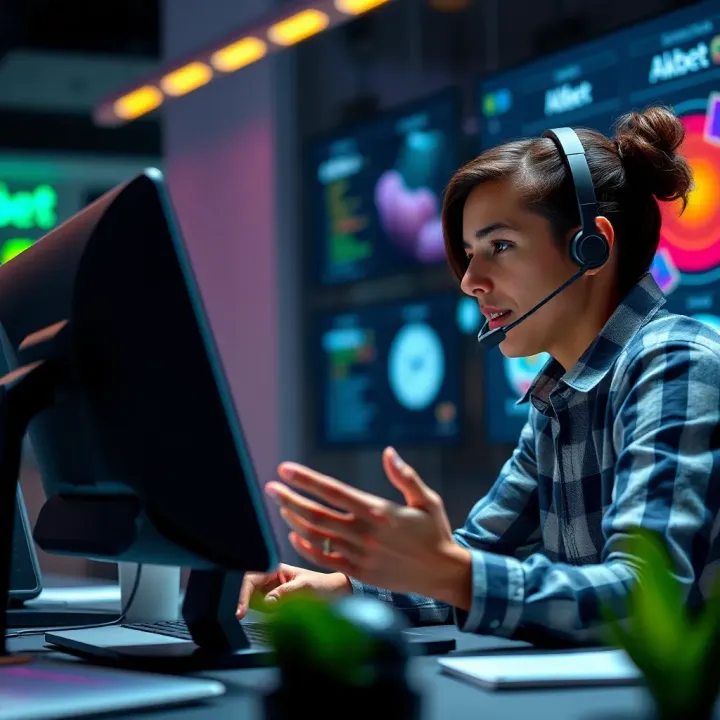 Customer support agent assisting a user through a digital communication platform