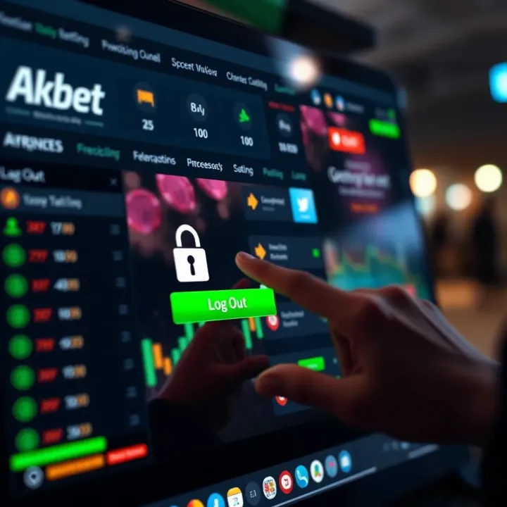 A person clicking a logout button on an online sports betting platform