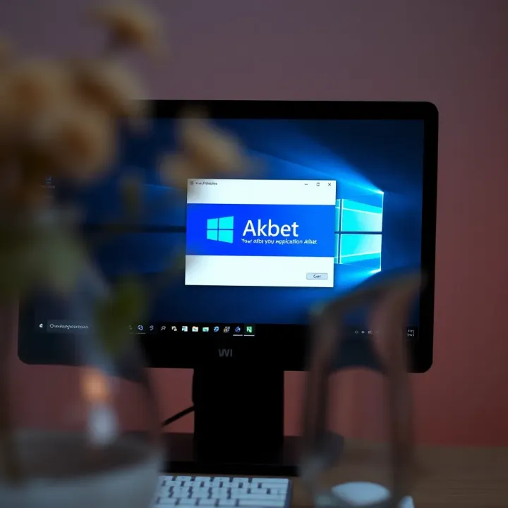Computer screen displaying the Akbet application installation window on a Windows desktop