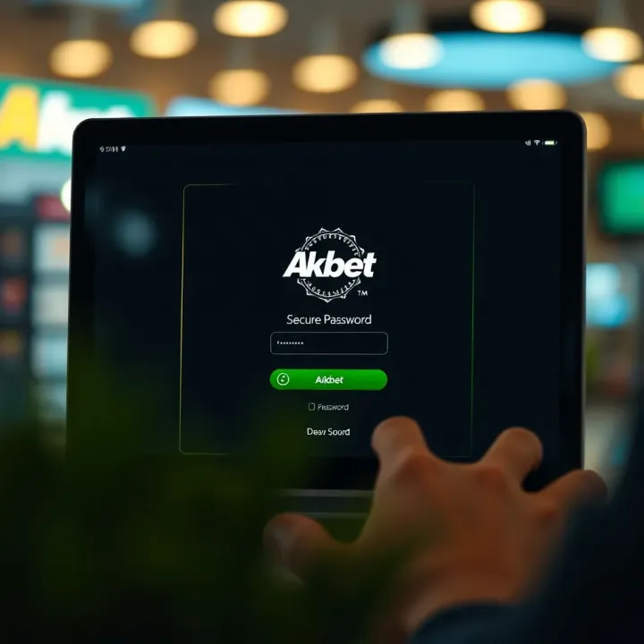 Secure Login Interface for Akbet Account Access Secure login interface on a digital device displaying password entry