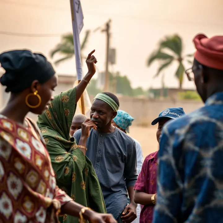 Community gathering reflecting the social impact of Makbet practices in Nigeria
