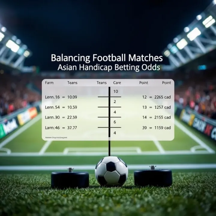 Graphic showing balanced football teams with betting odds and points adjustment