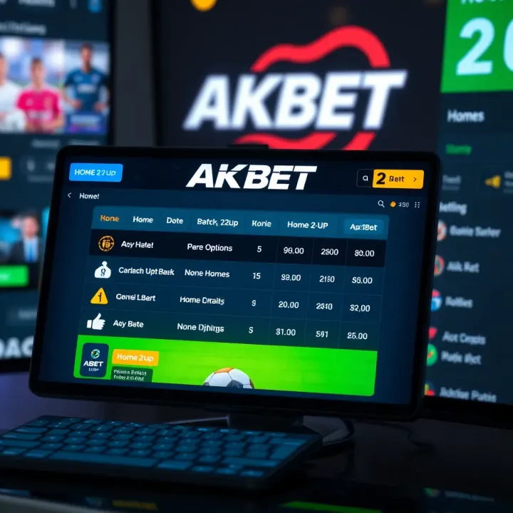 Illustration of betting options on AKBET platform highlighting home 2up feature
